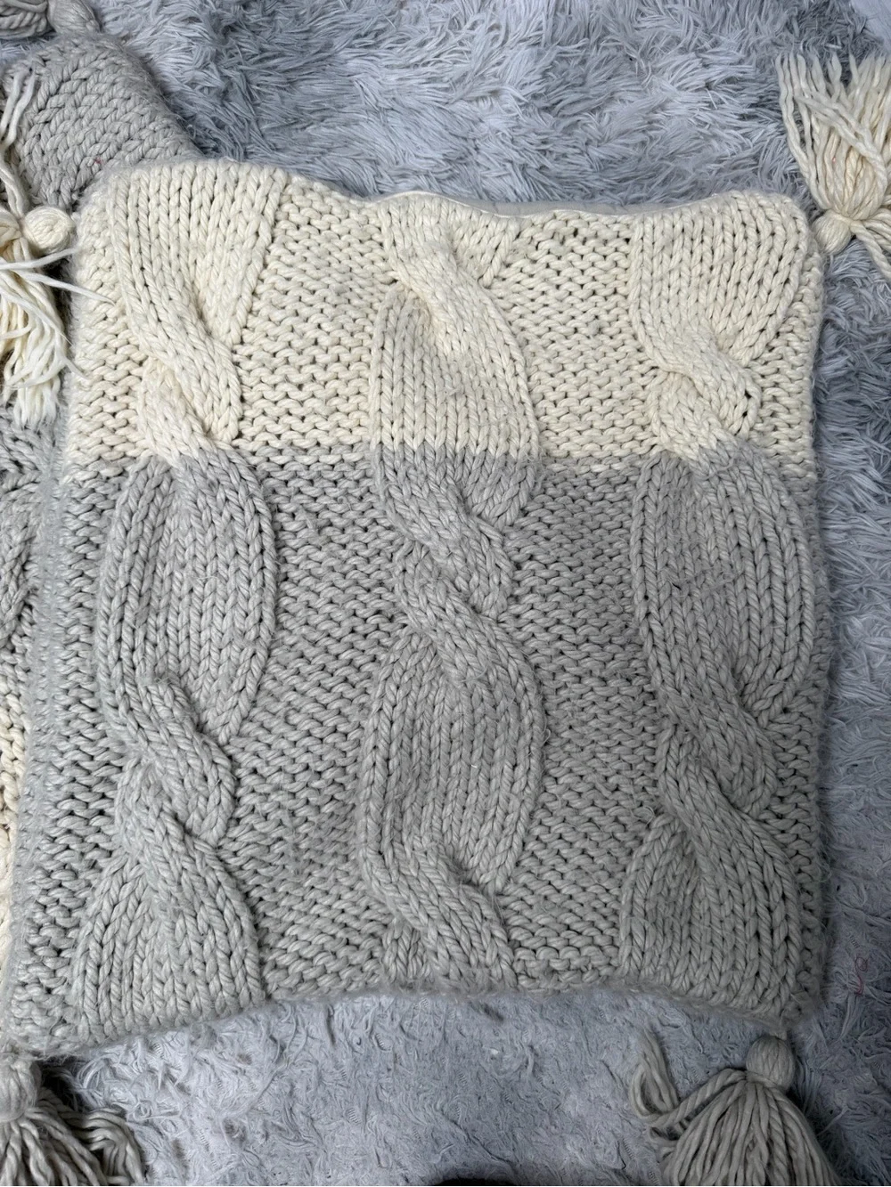 Pottery Barn Bluma Pillow Cover Set Gray Ivory 22
